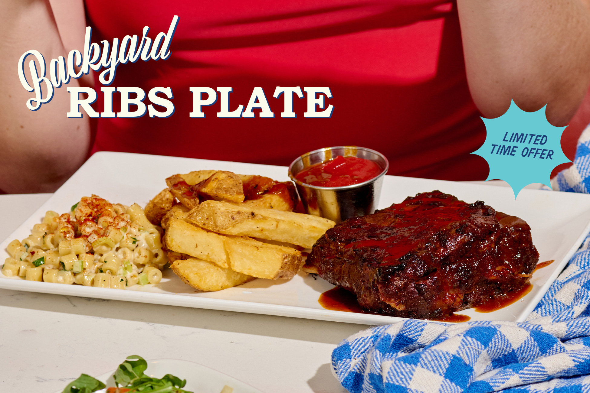 Backyard Ribs Plate - displayed on a table