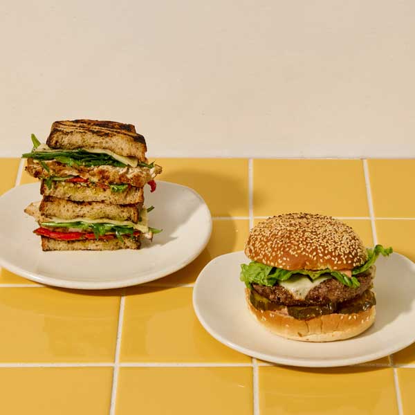 sandwich and burger