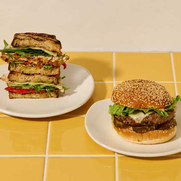sandwich and burger